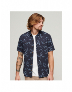 Chemise manches courtes beach shirt fleur indigo homme -  Superdry