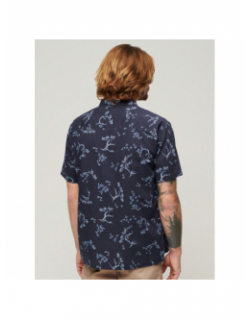 Chemise manches courtes beach shirt fleur indigo homme -  Superdry