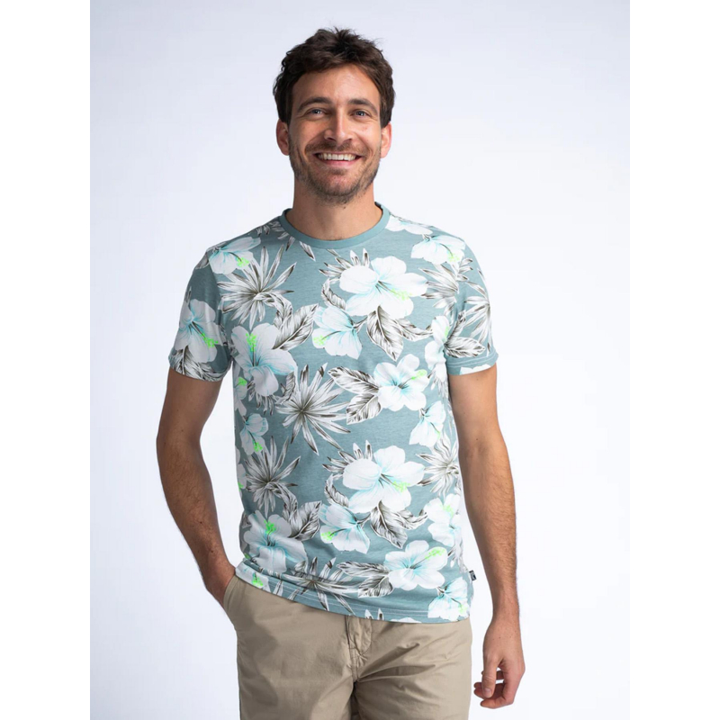 T-shirt ss aop imprimé floral bleu homme - Petrol Industries