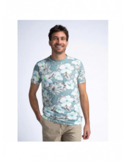 T-shirt ss aop imprimé floral bleu homme - Petrol Industries