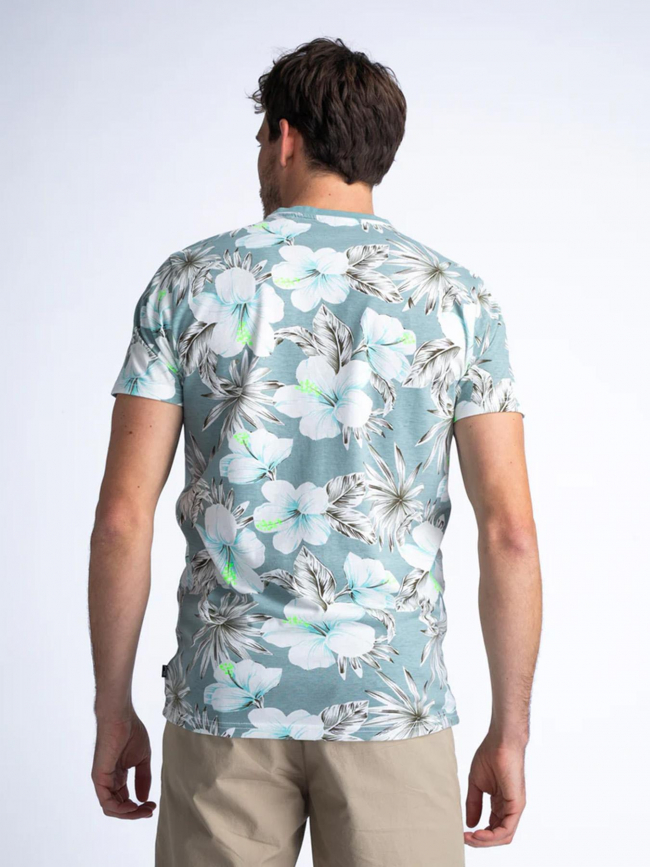 T-shirt ss aop imprimé floral bleu homme - Petrol Industries