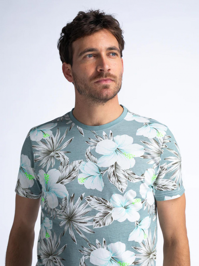 T-shirt ss aop imprimé floral bleu homme - Petrol Industries