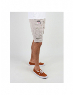 Bermuda rayé ceinture integrée beige homme - Oxbow