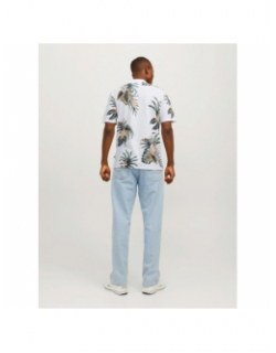 Polo manches courtes floral blanc homme - Jack & Jones