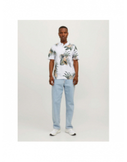 Polo manches courtes floral blanc homme - Jack & Jones