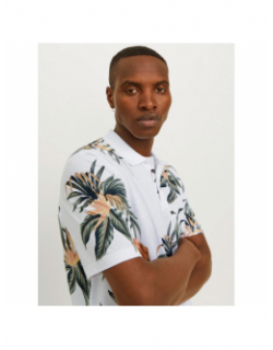 Polo manches courtes floral blanc homme - Jack & Jones