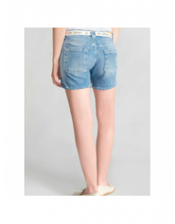 Short en jean bloom ceinture bleu femme - Le Temps Des Cerises