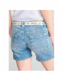 Short en jean bloom ceinture bleu femme - Le Temps Des Cerises