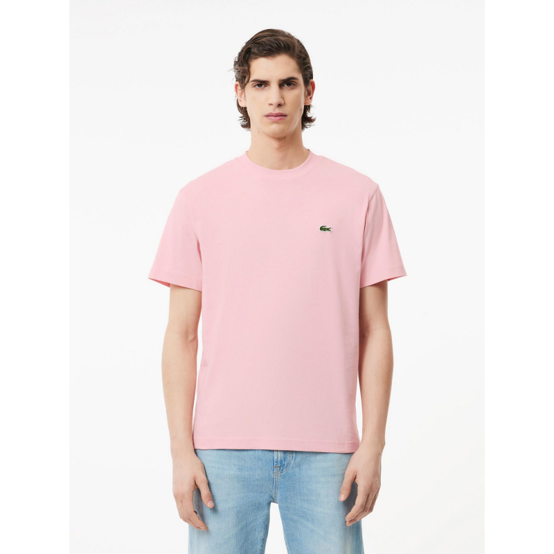 T-shirt uni logo rose homme - Lacoste