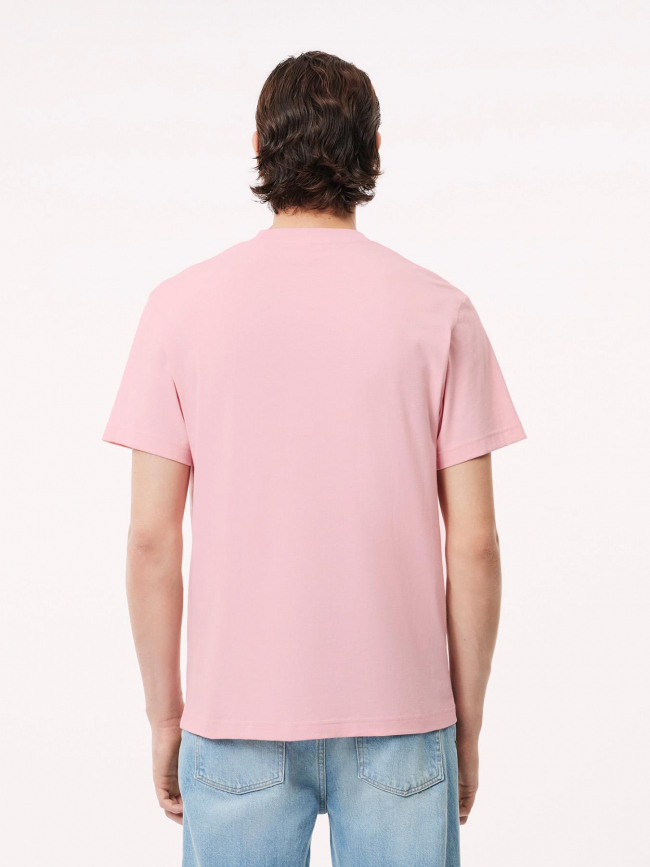 T-shirt uni logo rose homme - Lacoste