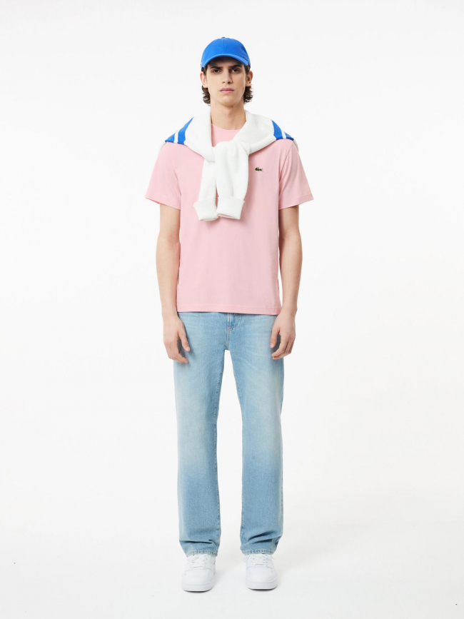 T-shirt uni logo rose homme - Lacoste