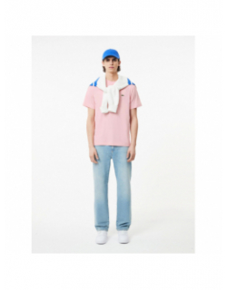 T-shirt uni logo rose homme - Lacoste