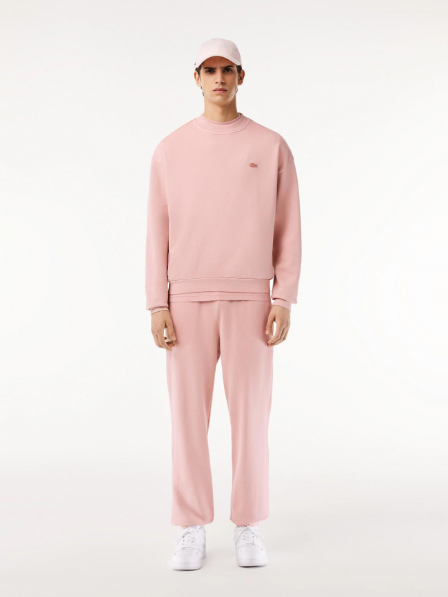 Sweatshirt effet vieillit rose homme - Lacoste