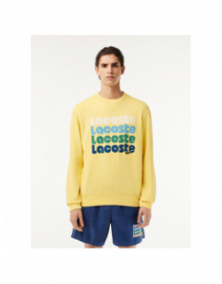 Sweat imprimé logo jaune homme - Lacoste