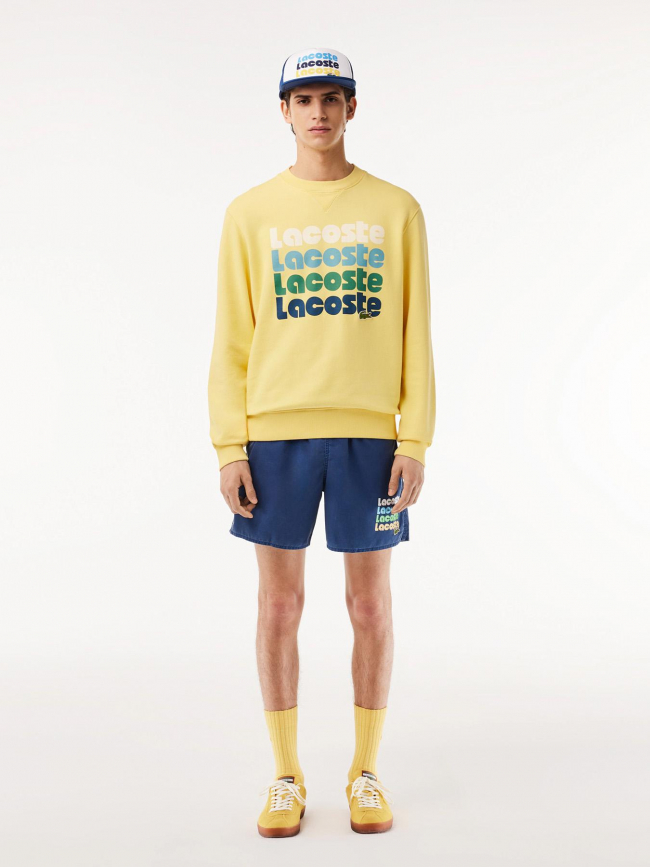 Sweat imprimé logo jaune homme - Lacoste