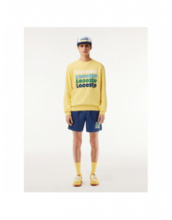 Sweat imprimé logo jaune homme - Lacoste