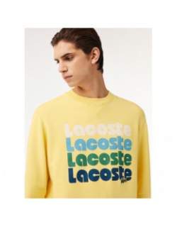 Sweat imprimé logo jaune homme - Lacoste