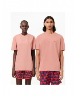 T-shirt uni logo vieux rose homme - Lacoste