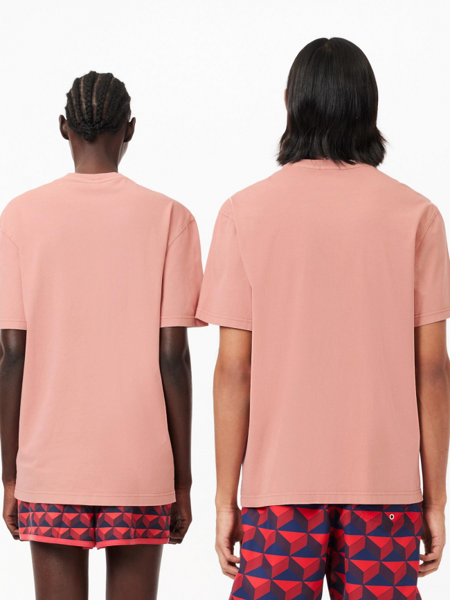 T-shirt uni logo vieux rose homme - Lacoste