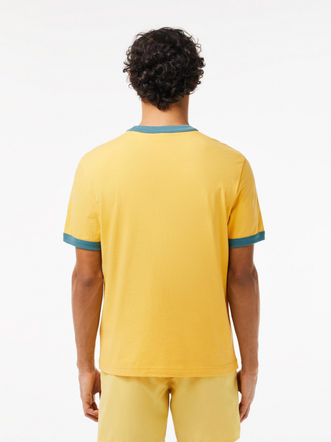 T-shirt imprimé logo vert jaune homme - Lacoste