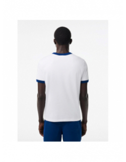 T-shirt imprimé logo bleu blanc homme - Lacoste