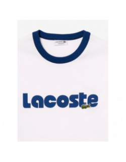 T-shirt imprimé logo bleu blanc homme - Lacoste