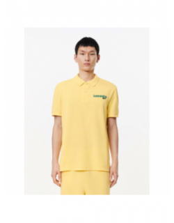 Polo col bord cotes ma jaune homme - Lacoste