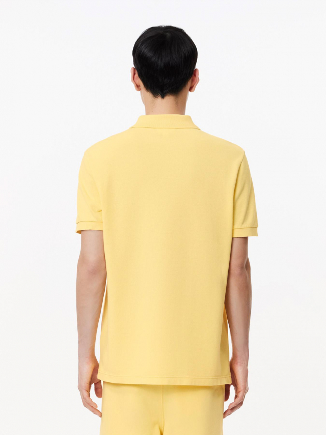 Polo col bord cotes ma jaune homme - Lacoste