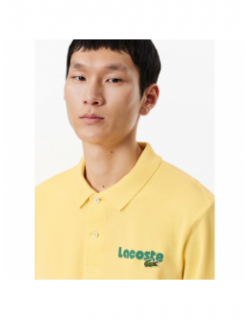 Polo col bord cotes ma jaune homme - Lacoste