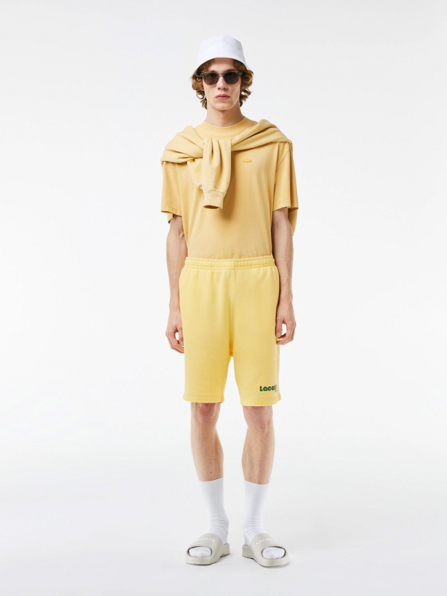 Short uni logo brode jaune homme Lacoste wimod