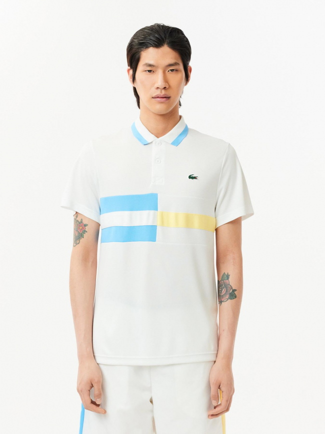 Polo bonnie bandes blanc homme - Lacoste