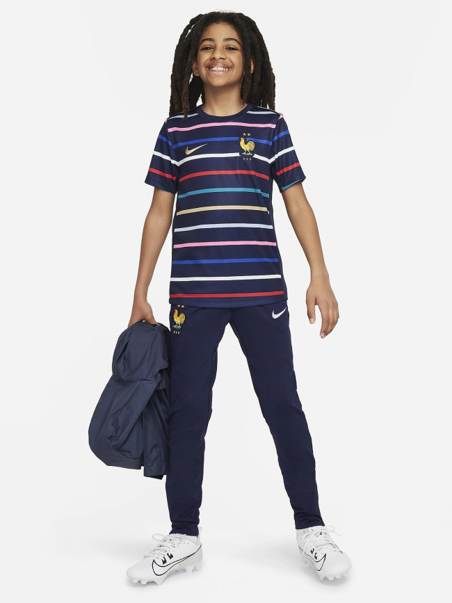 Maillot football avant match France bleu marine enfant - Nike