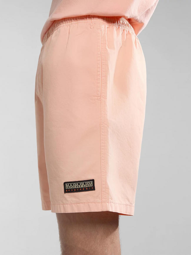 Short boyd taille élastique rose saumon homme - Napapijri