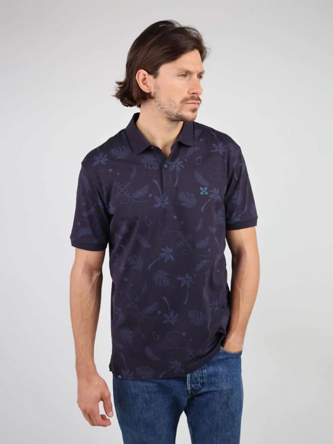 Polo napixi imprimé bleu marine homme - Oxbow