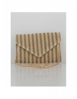 Pochette convertible bandoulière beige naturel femme - Pieces