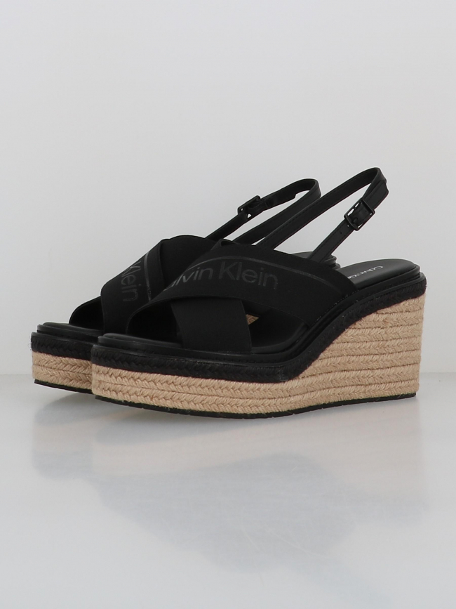 Sandales compensées wedge noir femme - Calvin Klein