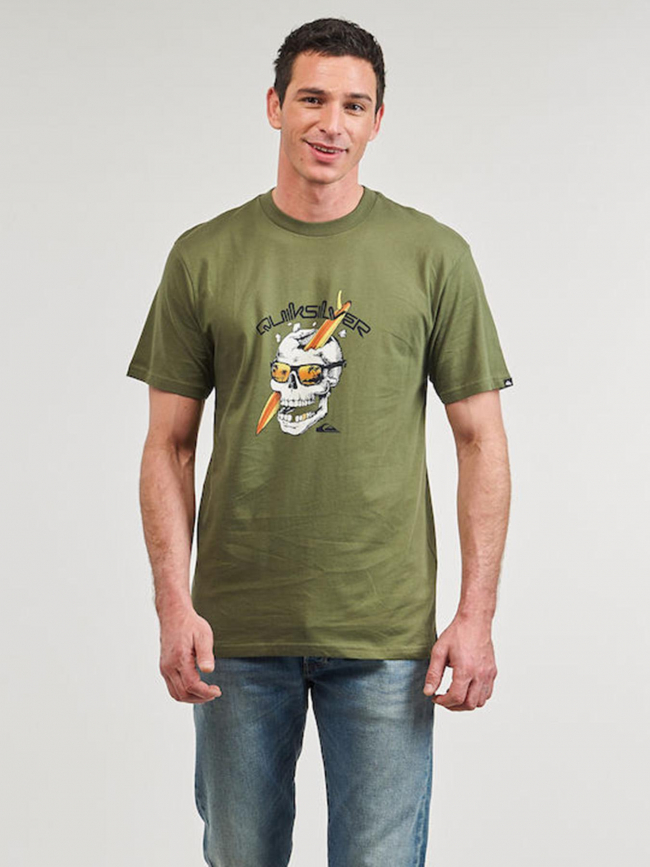 T-shirt one last surf kaki homme - Quiksilver