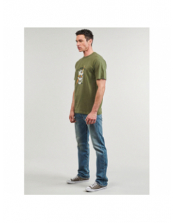 T-shirt one last surf kaki homme - Quiksilver