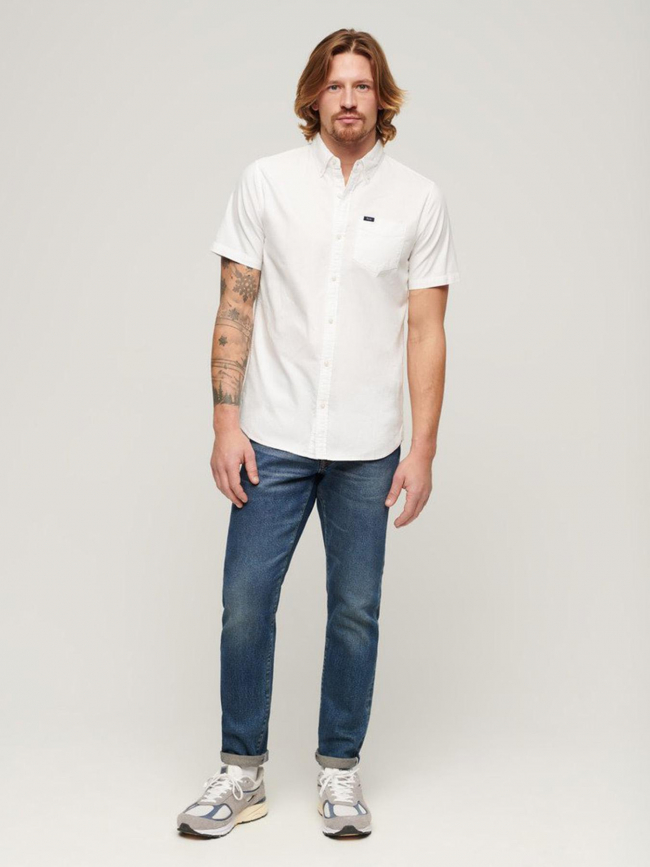 Chemise manches courtes oxford blanc homme - Superdry