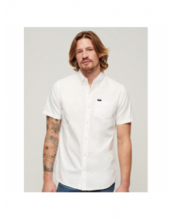 Chemise manches courtes oxford blanc homme - Superdry