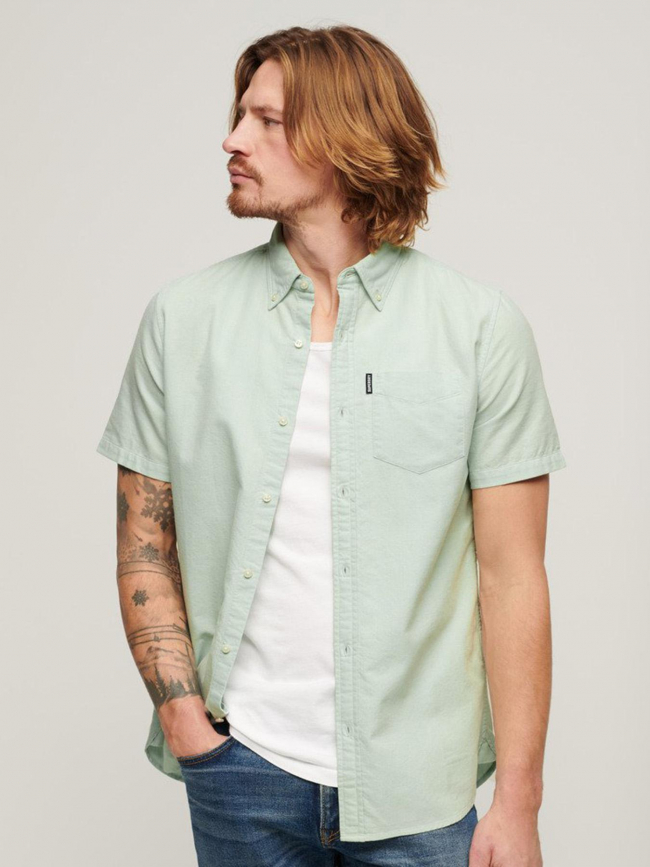 Chemise manches courtes oxford vert homme - Superdry