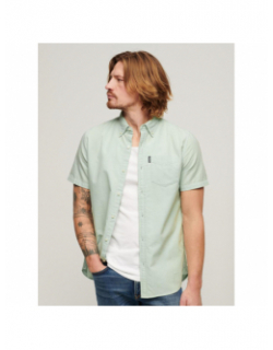 Chemise manches courtes oxford vert homme - Superdry