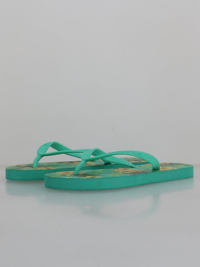 Tongs tahiti fleurs vert femme - Culture Sud