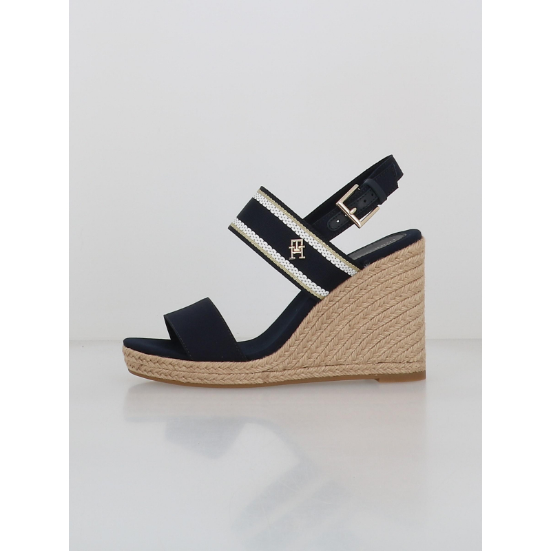 Sandales compensees webbing bleu marine femme Tommy Hilfiger wimod