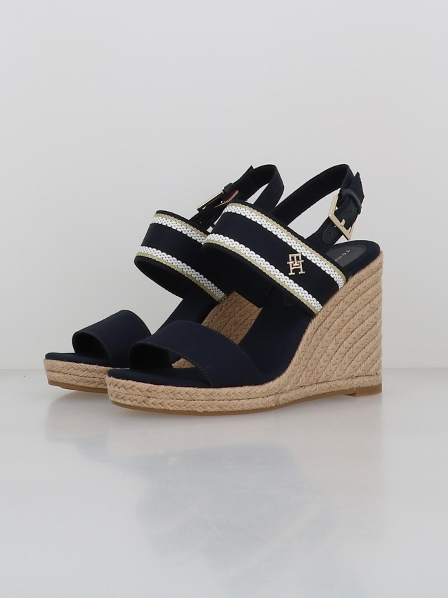 Sandales compensées webbing bleu marine femme - Tommy Hilfiger