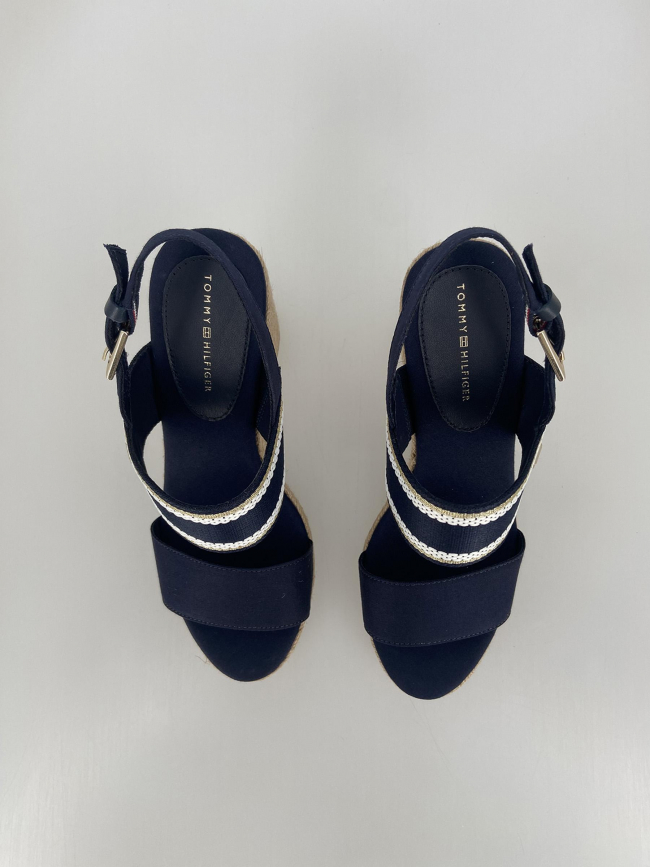 Sandales compensées webbing bleu marine femme - Tommy Hilfiger