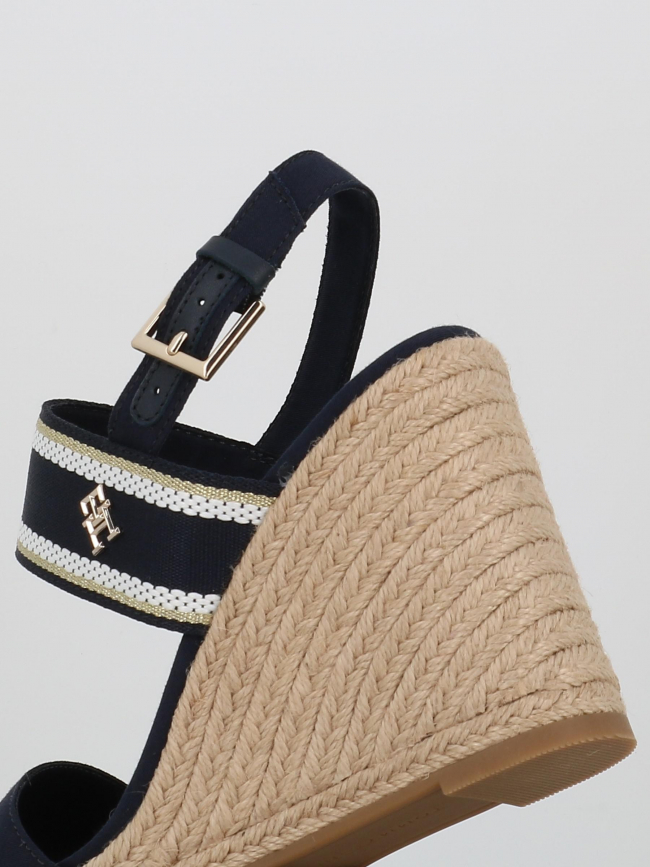 Sandales compensées webbing bleu marine femme - Tommy Hilfiger