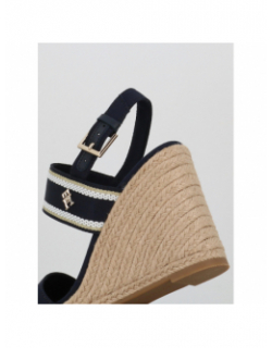 Sandales compensées webbing bleu marine femme - Tommy Hilfiger