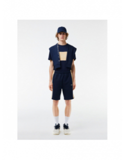 Short jogging logo latéral bleu marine homme - Lacoste