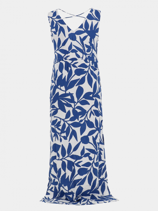 Robe longue fendue easy joy bleu blanc femme - Vero Moda